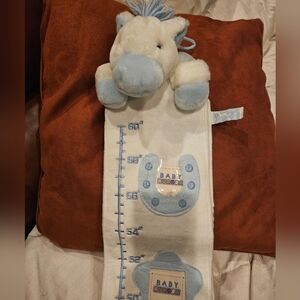 Baby Aurora Baby Growth Chart with Light Blue Plush Horse